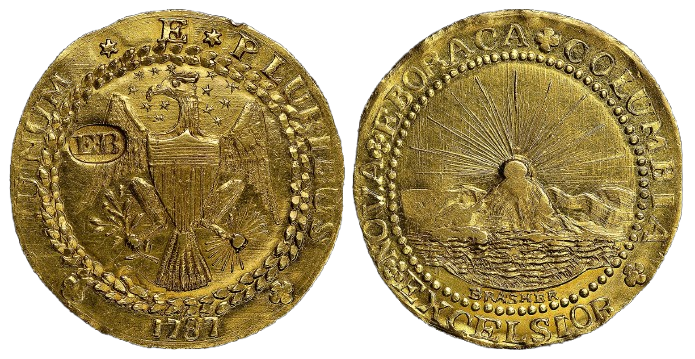 This 1787 Brasher Doubloon is a rare privately minted gold coin made by a friend of former President George Washington.