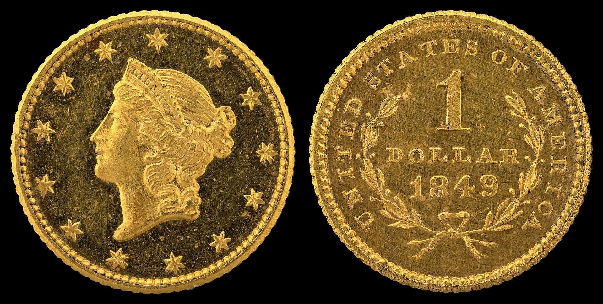 This is the TYPE 1 Princess Head gold dollar coin. 