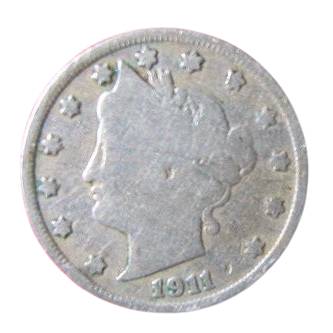 This is an old 1911 Liberty Head nickel.