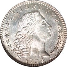 Early American coins like this 1794 Flowing Hair half dime feature some classic depictions of Lady Liberty.
