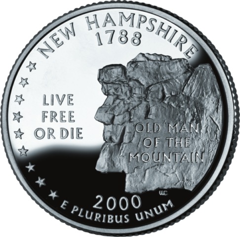 This is a 2000 New Hampshire state quarter.