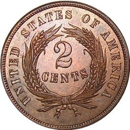 This is a U.S. 2-cent coin.