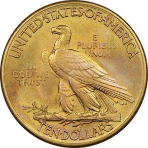 This is a reverse $10 dollar Indian Head Eagle gold coin - $10 gold coin This is a reverse $10 dollar Indian Head Eagle gold coin - $10 gold coin