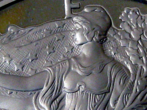 The Walking Liberty design on American Silver Eagles. photo by sirqitous on Flickr