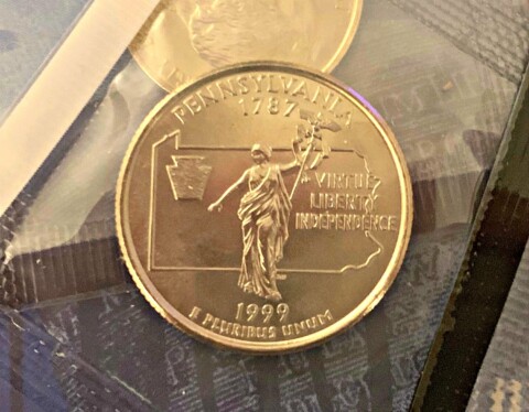 The Pennsylvania quarter was the second coin in the 50 State Quarter series which ran from 1999 through 2008. photo by Joshua at TheFunTimesGuide.com 1999 pennsylvania quarter value