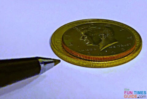 Coins that are missing some or all of their outer layer of clad are valuable error coins. photo by Joshua at TheFunTimesGuide.com missing clad layer coins