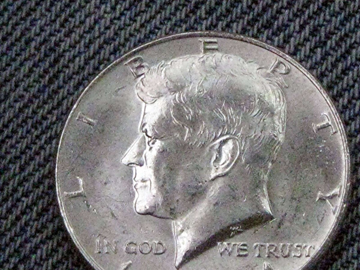 Some Kennedy half dollars are missing the "FG" initials of designer Frank Gasparro -- they're worth lots of money! photo by sirqitous on Flickr. No FG Kennedy Half Dollars