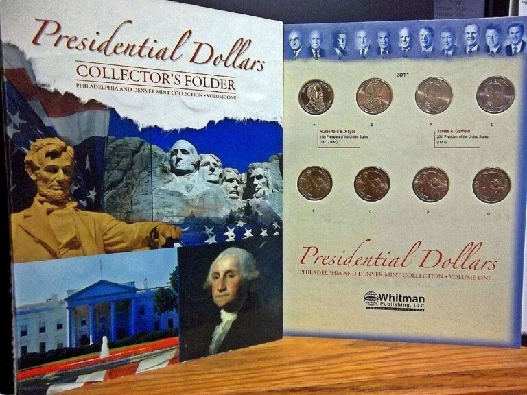 This Presidential Dollars folder is one example of a coin set. This is a coin folder filled with Presidential Dollar coins. photo by theophilusphotography on Flickr This Presidential Dollars folder is one example of a coin set. This is a coin folder filled with Presidential Dollar coins.