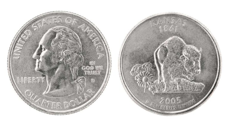 There are three 2005 Kansas quarter errors to look for. Some are worth $100 or more!