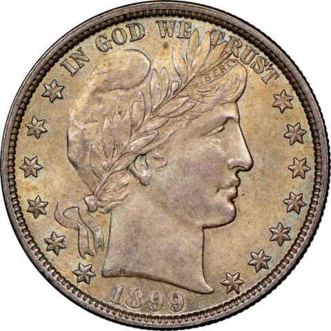 1899 Barber half dollar aka Liberty Head half dollar obverse.