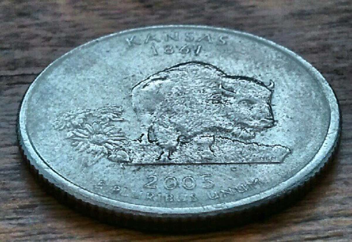 There are 3 different types of errors to look for on the 2005 Kansas quarter! 