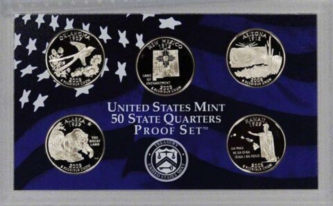 This is a 2008 50 state quarters proof set. This is a 2008 50 state quarters proof set.