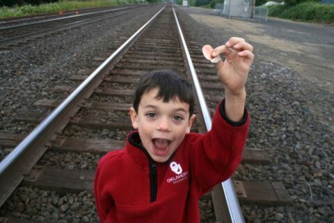 Another fond childhood memory... Placing pennies on the train tracks and returning the next day to see how they'd been flattened! photo by woodleywonderworks on Flickr Another fond childhood memory... Placing pennies on the train tracks and returning the next day to see how they'd been flattened!