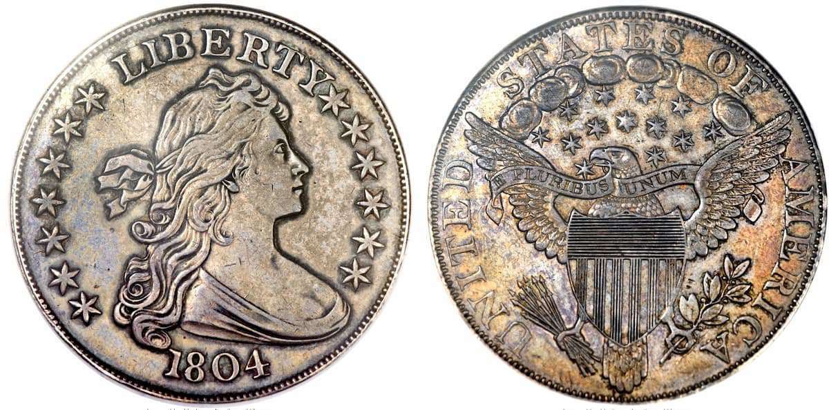 The 1804 Draped Bust silver dollar is among the rare coins worth over $1 Million apiece.