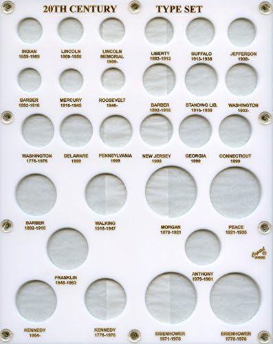 This is a 20th Century Type Set coin holder from Capital Plastics.