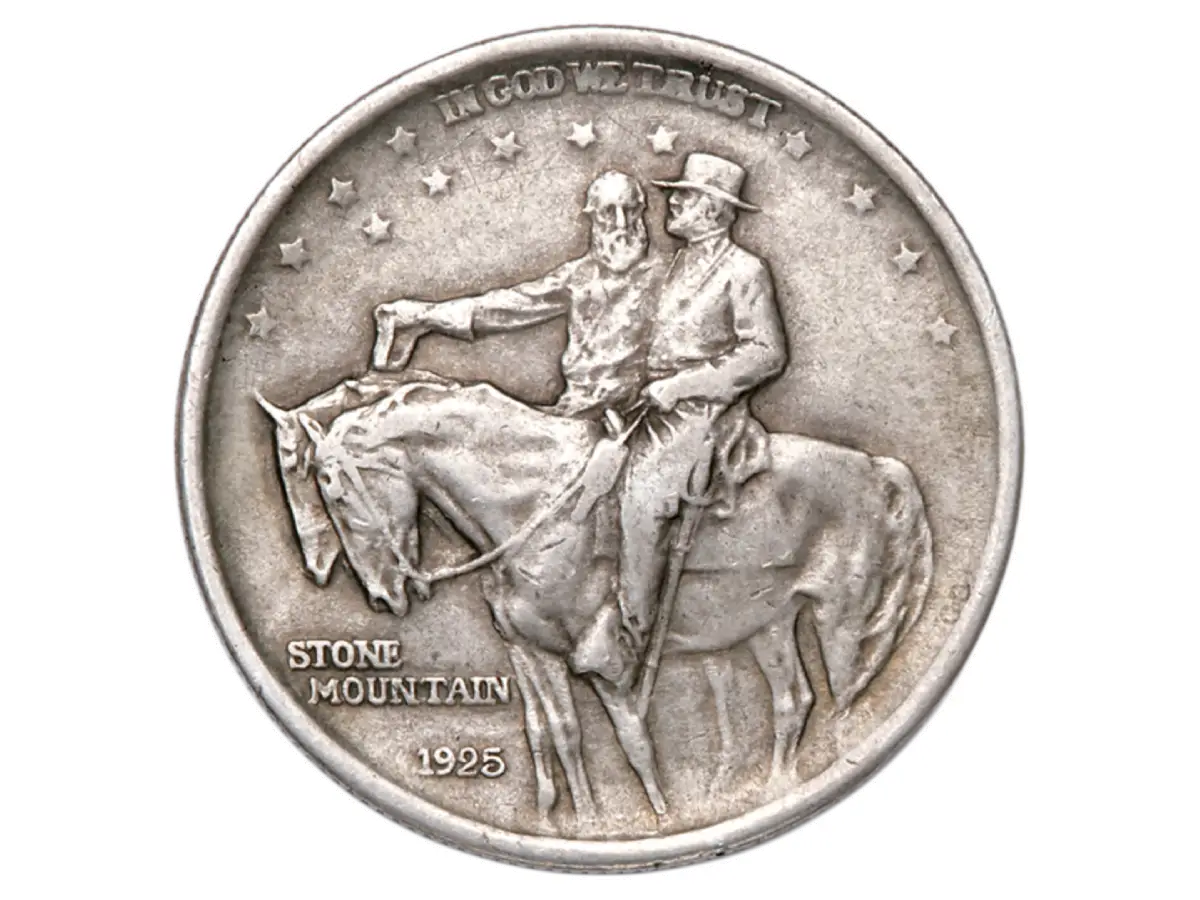 This is a commemorative military coin that helped to fund the monument at Stone Mountain. It honors Robert E. Lee and Thomas "Stonewall" Jackson.