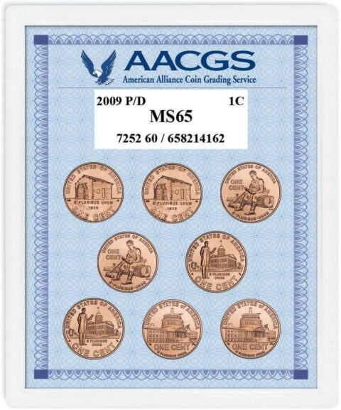 This is an example of all pennies made in the year 2009.