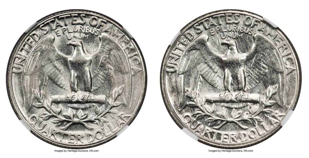 This error quarter mule coin shows the same design on both sides. This is a Ronald Reagan $1 Presidential dollar coin with a Struckthrough error.  