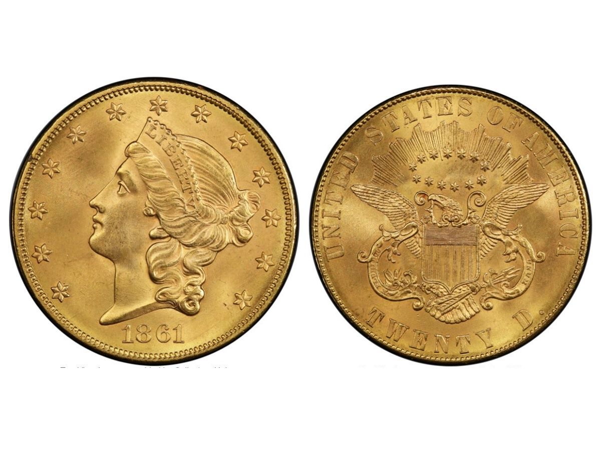 This is a rare 1861 Paquet Reverse Double Eagle1861 Paquet Reverse Double Eagle.